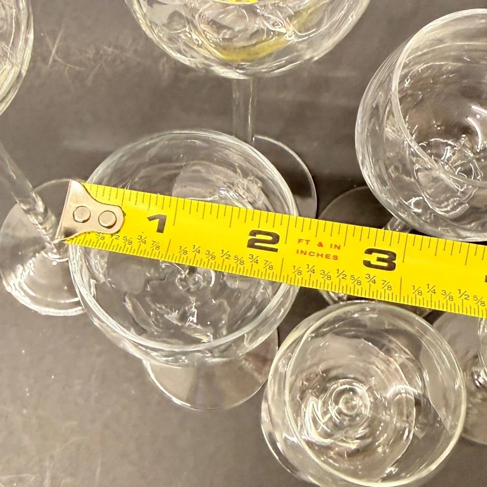 Set of 6 Clear Hand Blown Glass Tealight Candle Holders Staggered Heights *